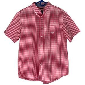 Chaps by Ralph Lauren gingham plaid easy care short sleeve shirt preppy golf L​
